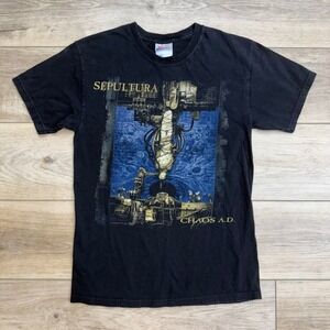 Vintage Y2K Sepultura Chaos A.D. Band T-Shirt‎ Hanes Heavyweight Black Adult S